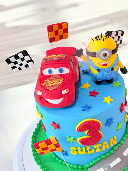 Minions and Cars Cake