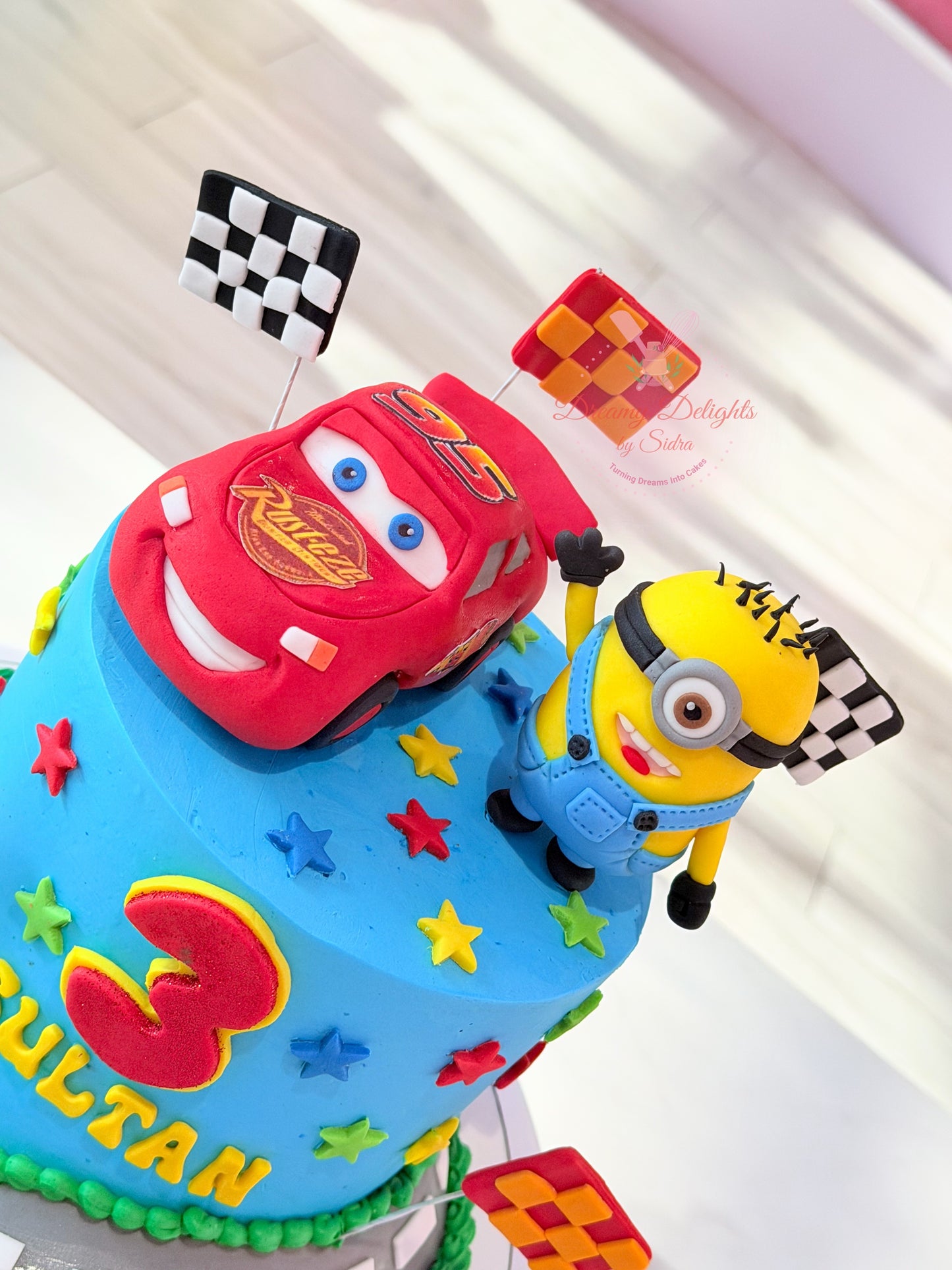 Minions and Cars Cake
