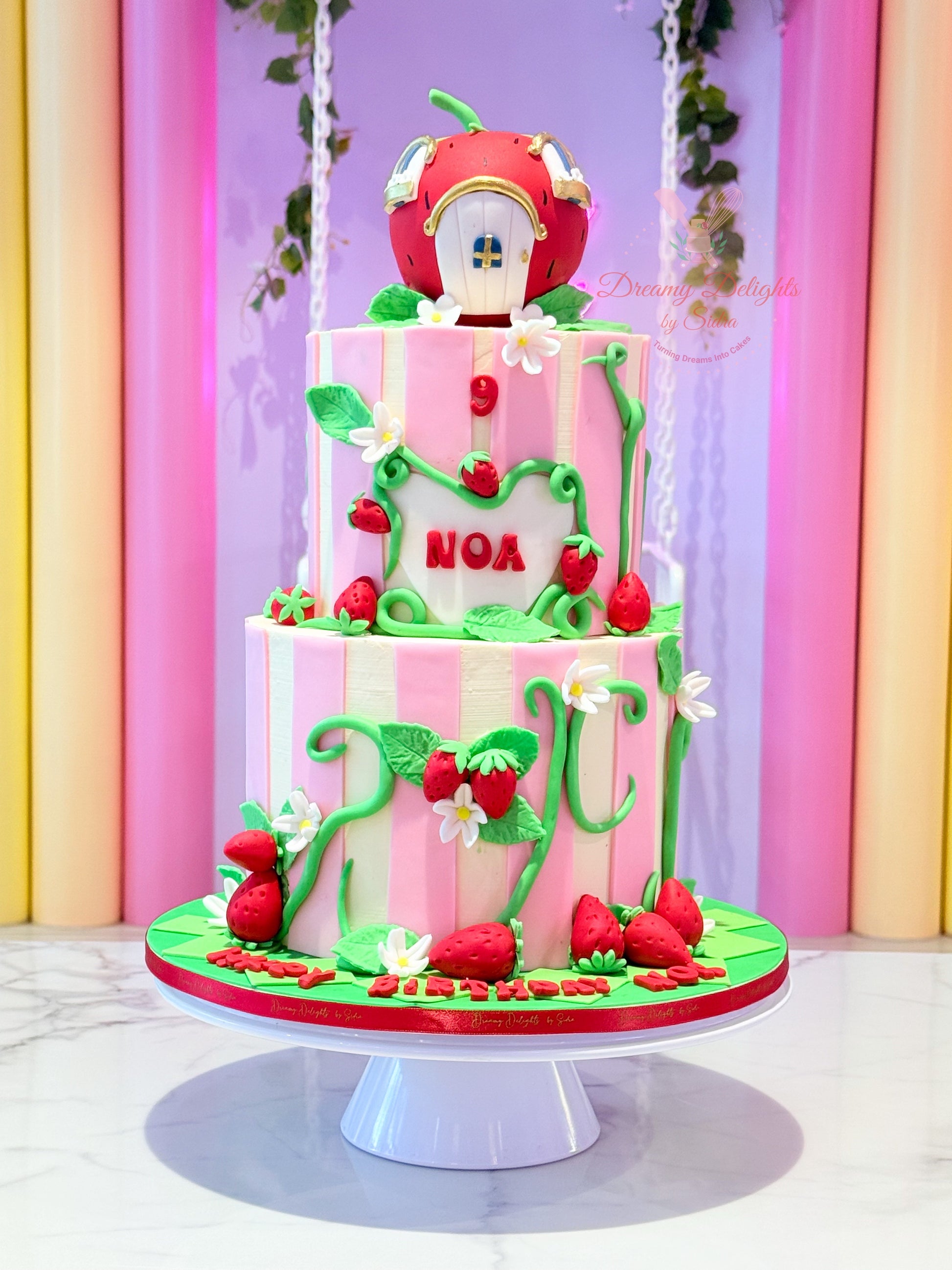 Miss Shortcake strawberry kids birthday cake for girls in Dubai