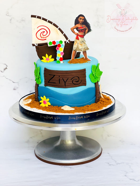 Moana birthday cake for kids party in Dubai