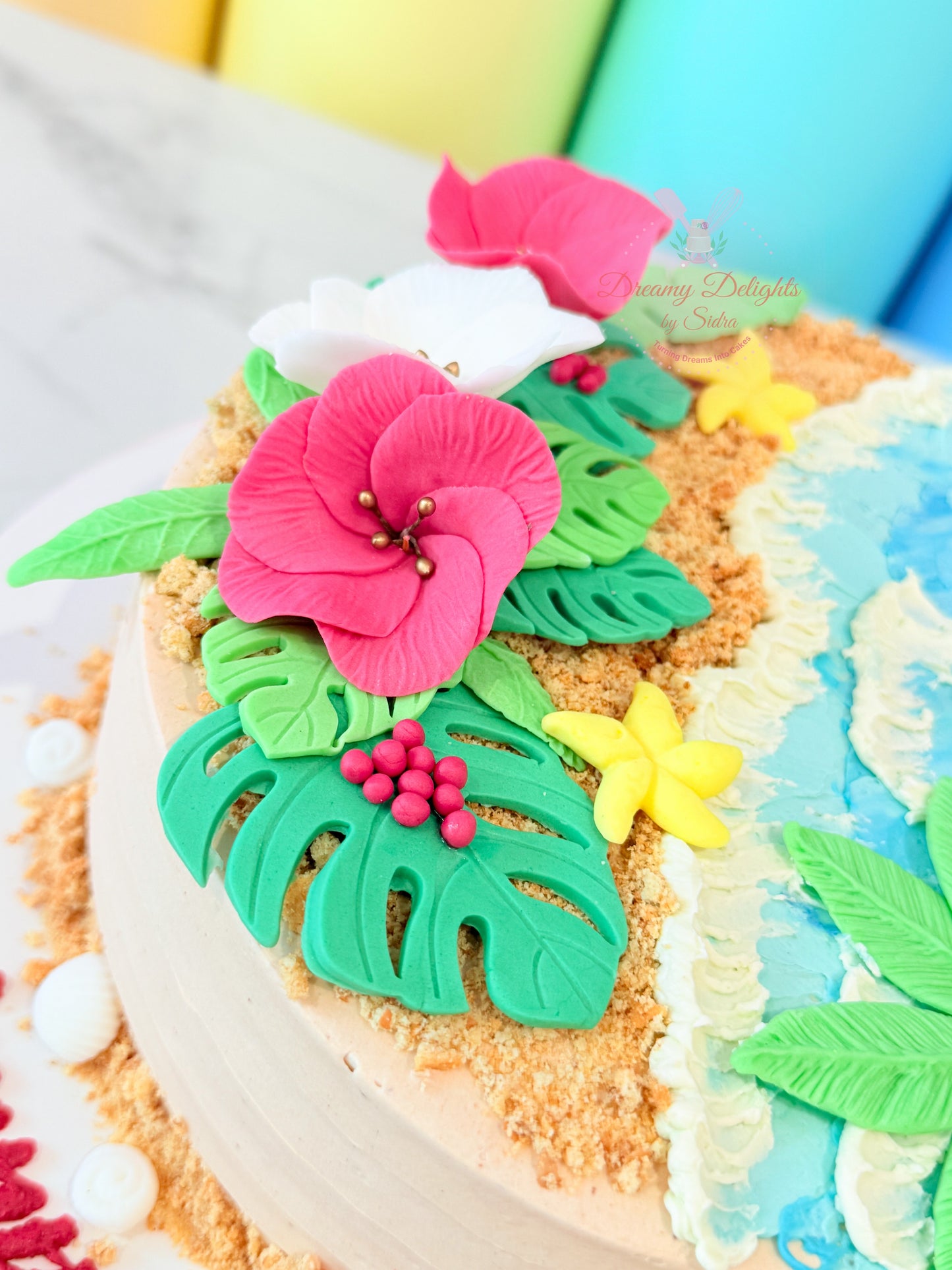 Moana Tropical Beach Theme Birthday Cake