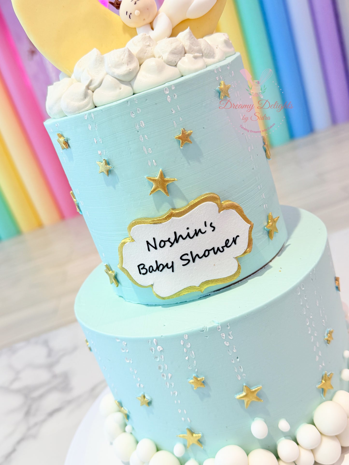 Moon Baby Shower Cake