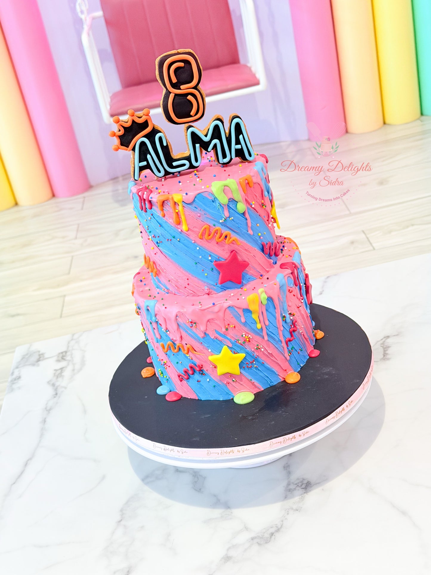Neon Color Splash Cake