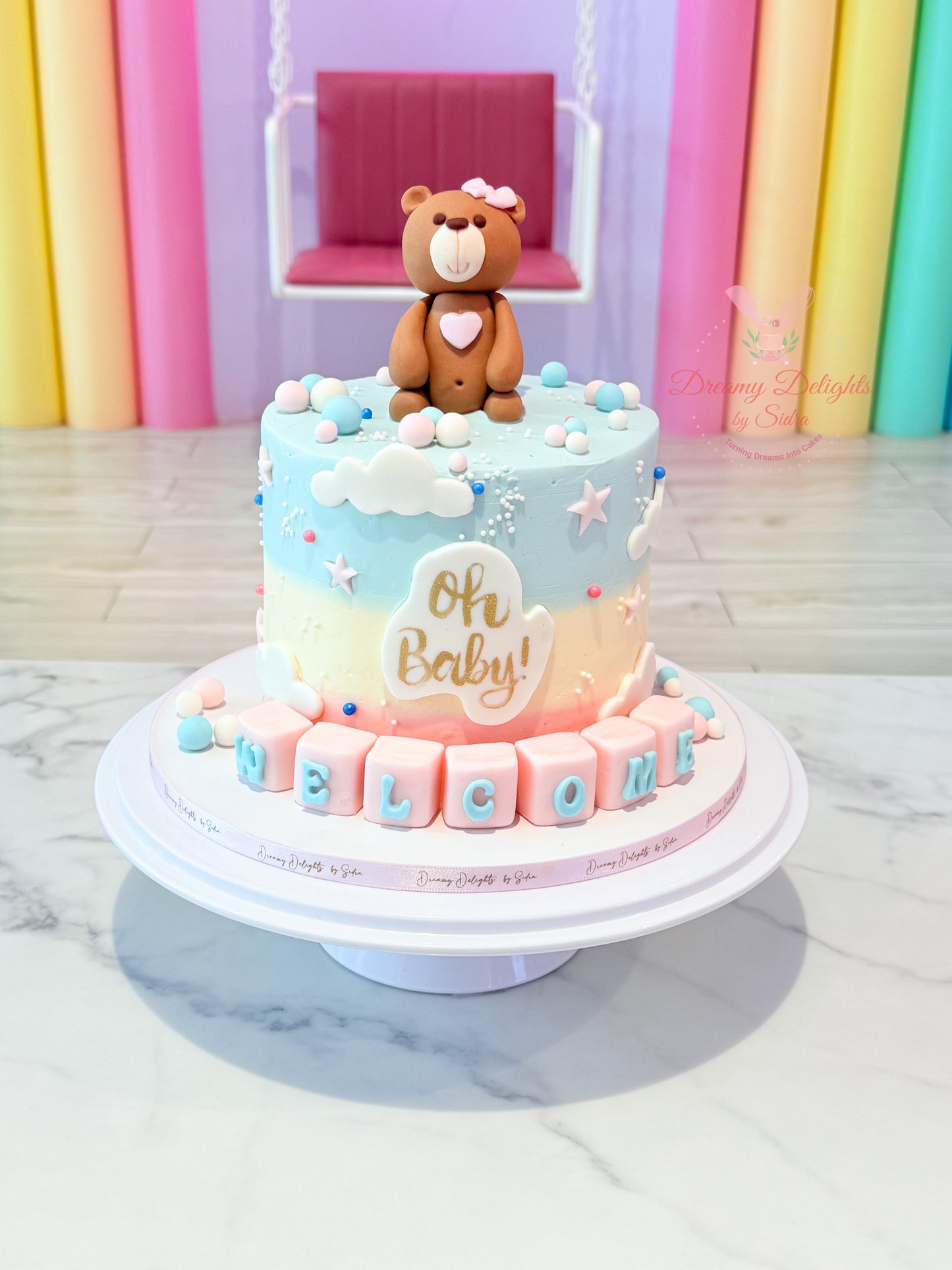 Oh Baby Boy or Girl Teddy Cake Dubai
