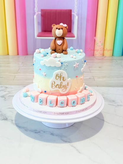 Oh Baby Boy or Girl Teddy Cake Dubai