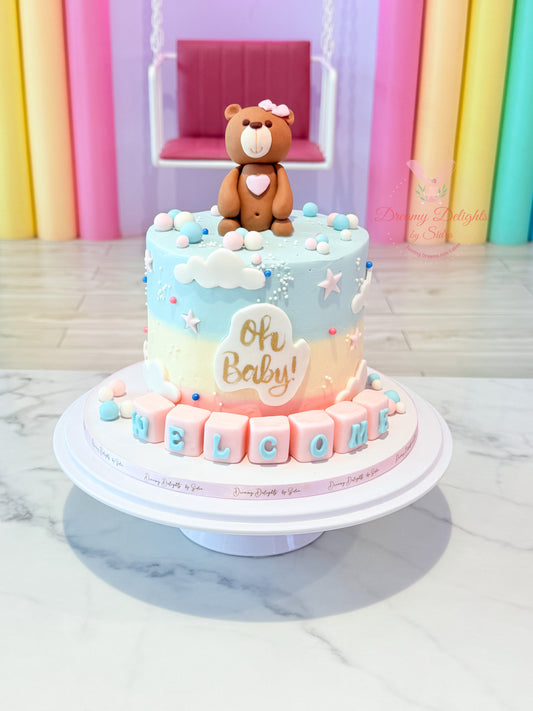 Oh Baby Boy or Girl Teddy Cake Dubai
