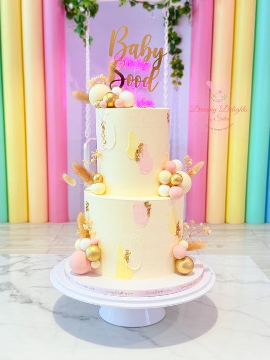 Oh Baby Rustic Cake Dubai | Luxury Baby Shower Cake