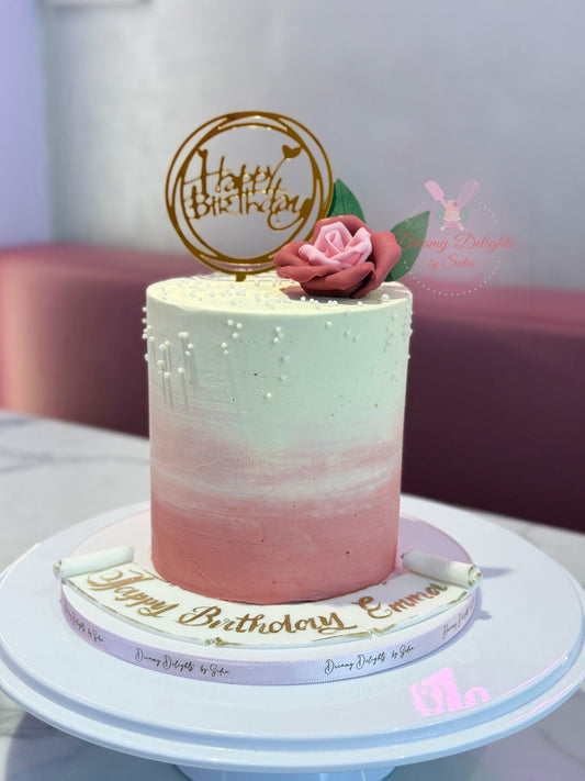 Ombré Pink Rose Cake