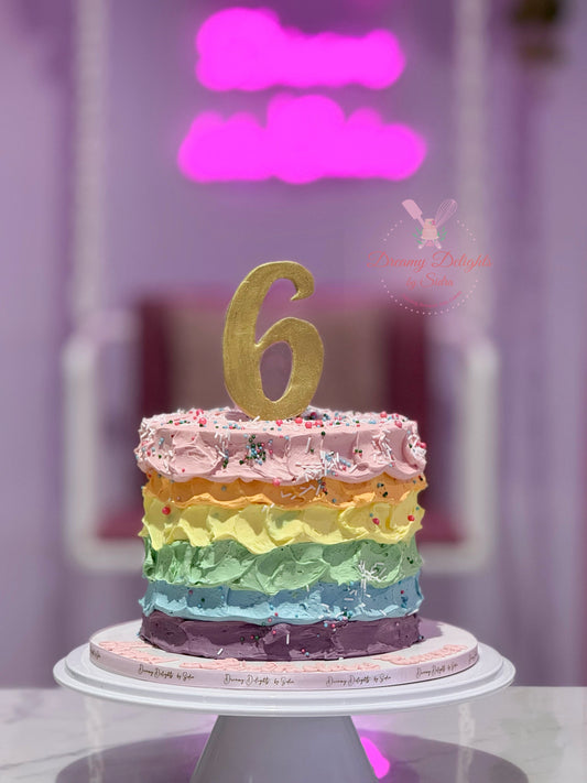 Pastel Buttercream Rainbow cake