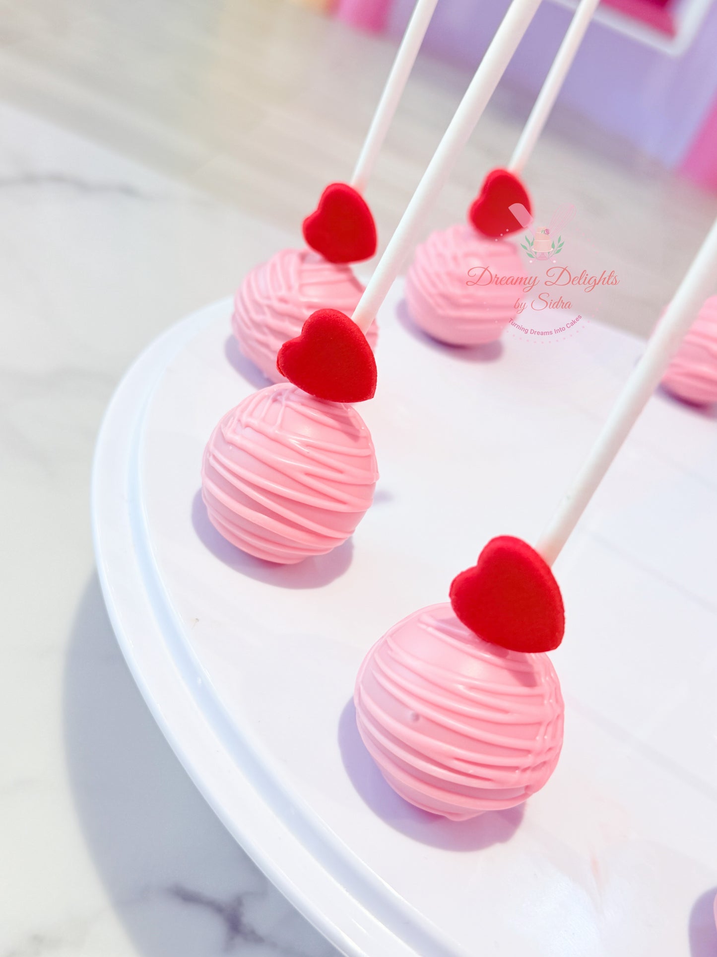 Pink Heart Cake Pops