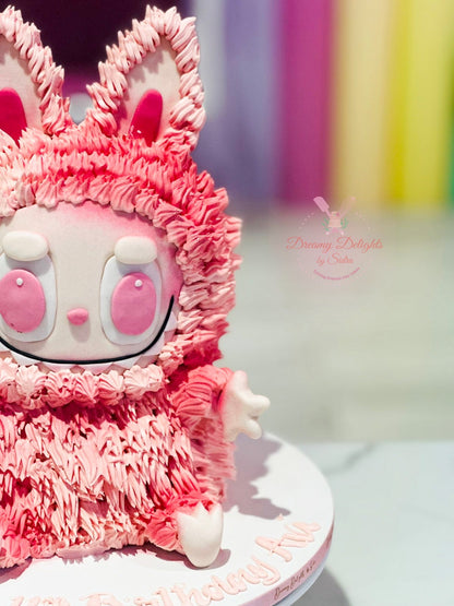 Pink Shaded Labubu Cake