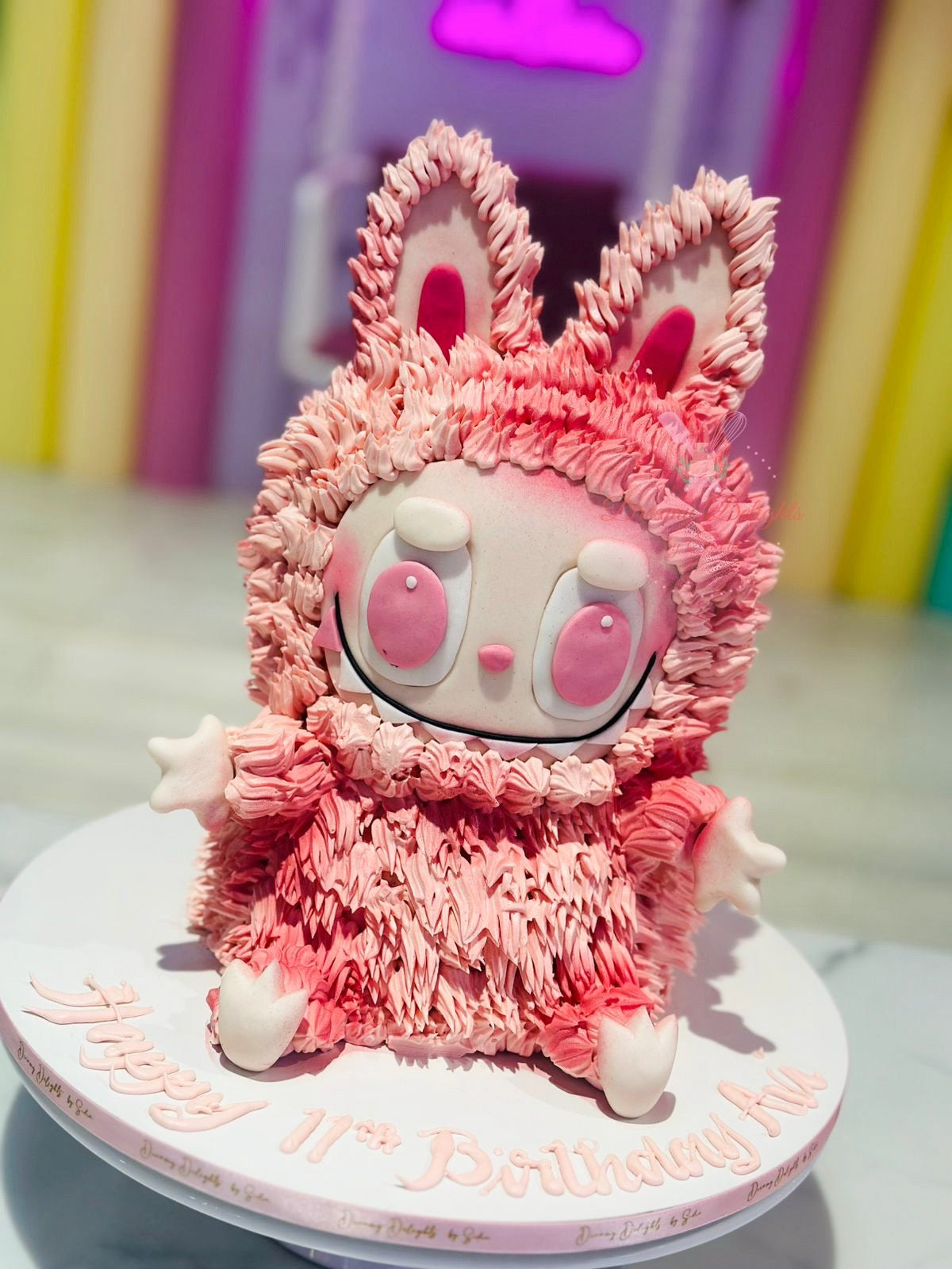 Pink Shaded Labubu Cake