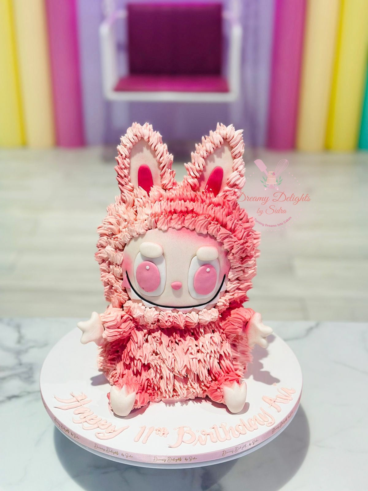 Pink Shaded Labubu Cake