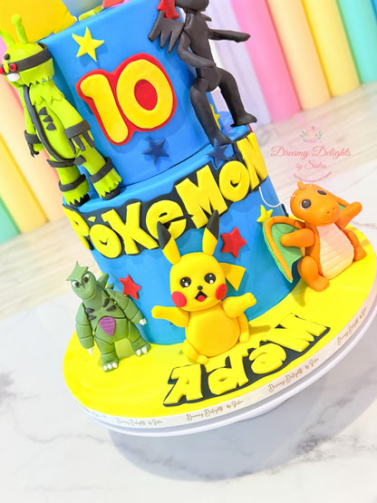 Pokemon Characters Cake