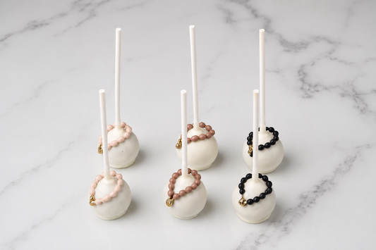 Prayer themed Eid cake pops with tasbeeh inspired decorations for Eid Al Adha celebrations in Dubai