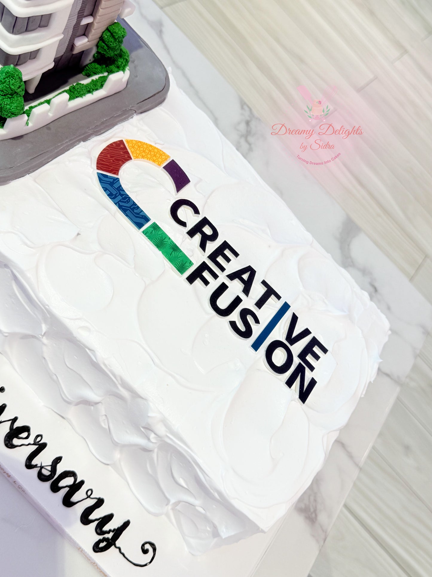 Construction Company Corporate Logo Cake