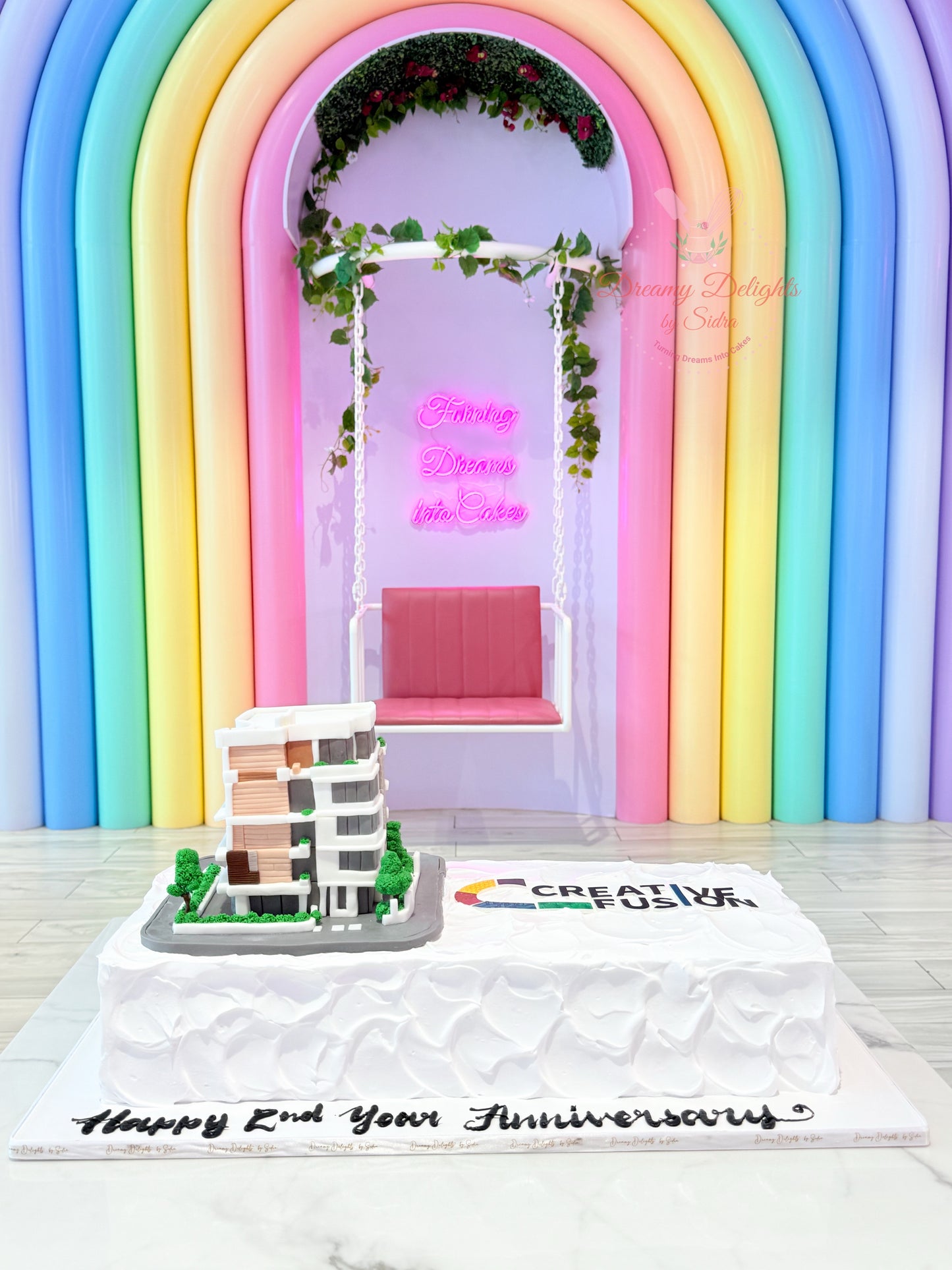 Construction Company Corporate Logo Cake