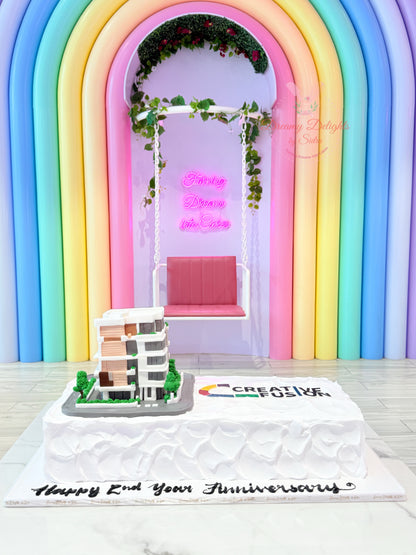 Construction Company Corporate Logo Cake