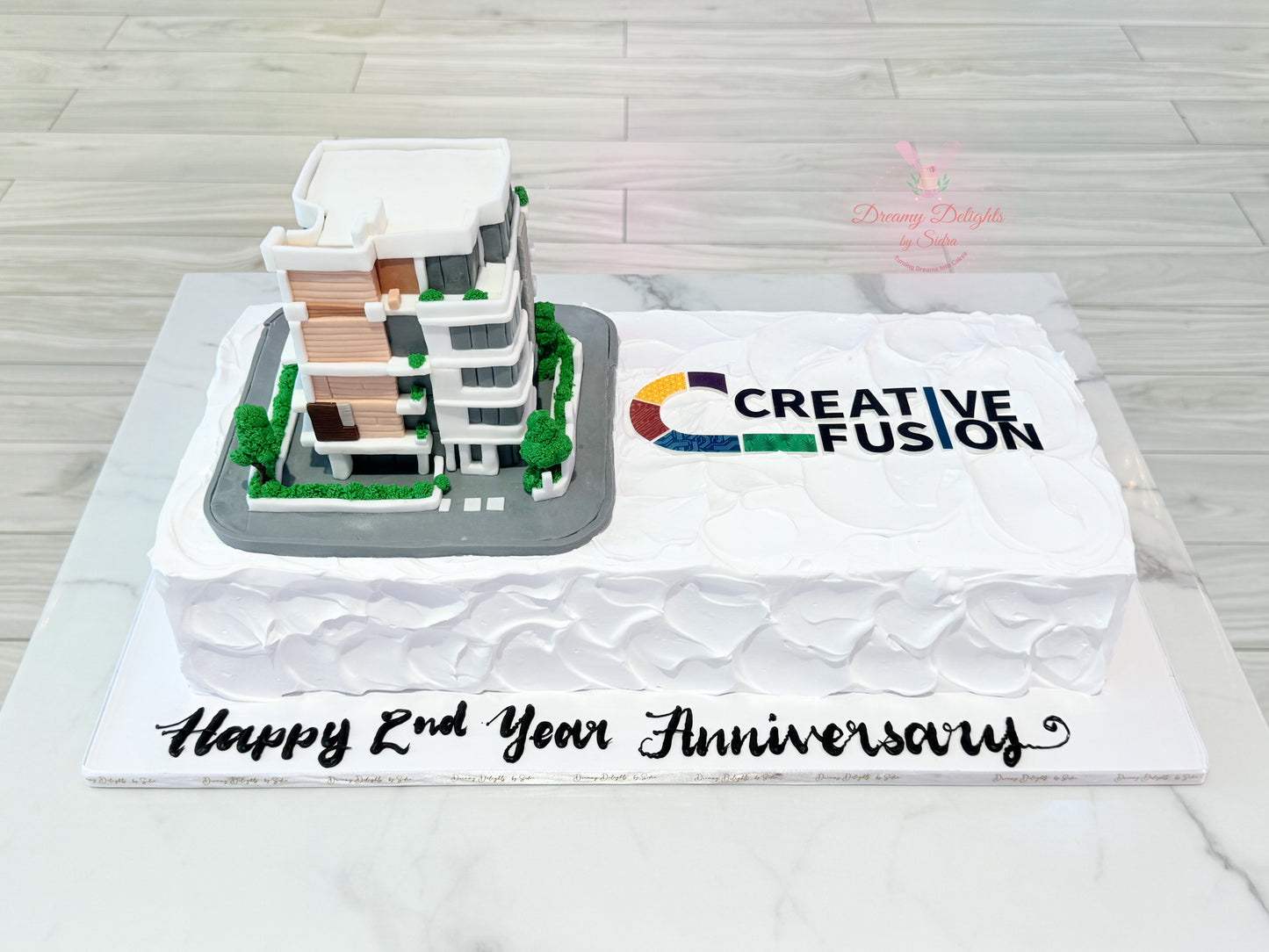 Construction Company Corporate Logo Cake