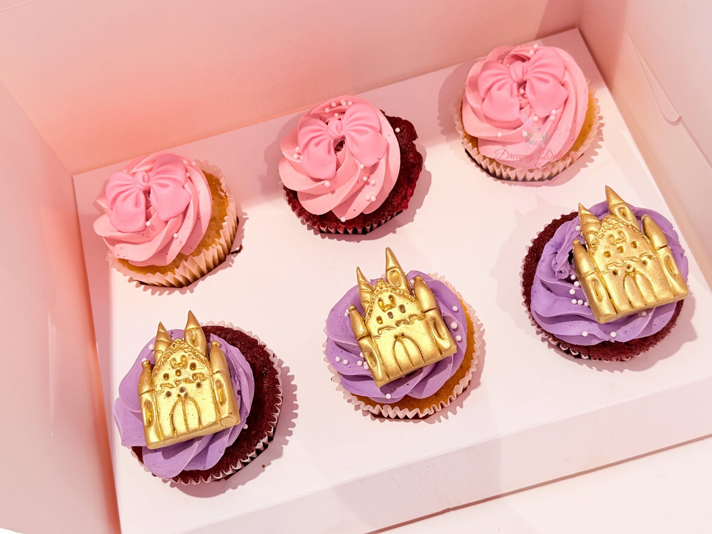 Princess Castle & Bow Cupcakes