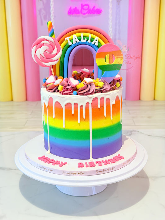 Rainbow candyland birthday cake for girls Dubai
