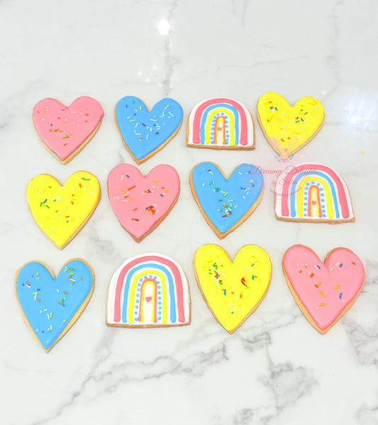 Rainbow and Heart Cookies