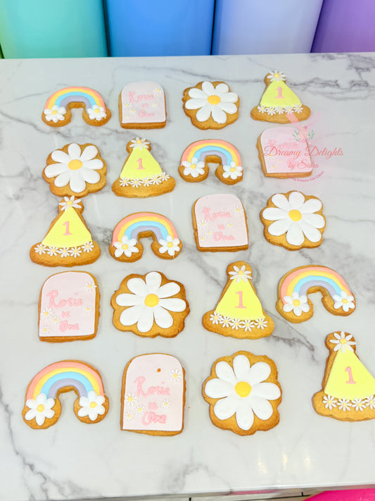 Rainbows and Daisies Cookies
