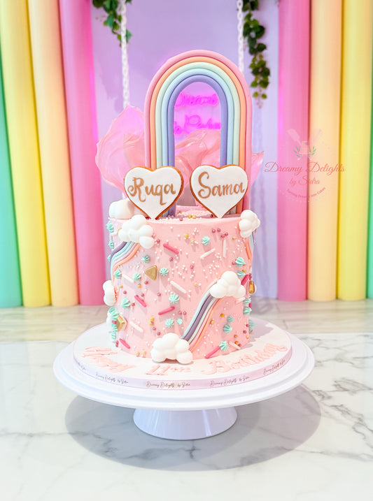 Rainbows and Hearts Cake