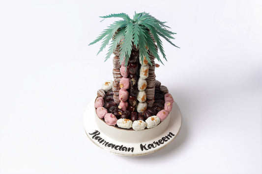 Ramadan date tree with 100 assorted Belgian chocolate covered dates rose pistachio lotus flavored dates luxury Ramadan gifting Dubai