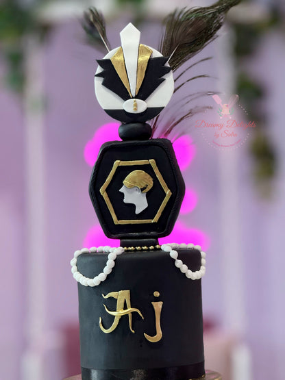 Retro Gold Disco Celebration Cake