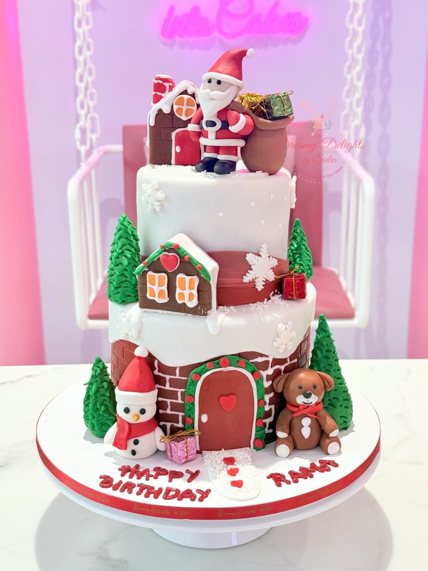 Santa Village Cake