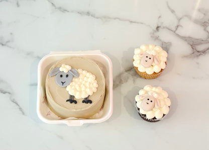 Sheep Bento Bundle with sheep themed bento cake and cupcakes for Eid Al Adha celebrations in Dubai