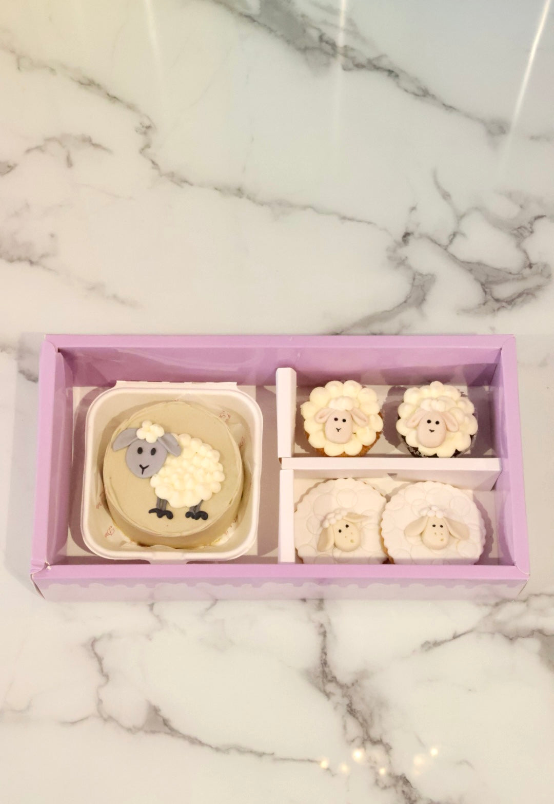 Sheep Eid Bento Bundle with mini cake, cupcakes, and cookies for Eid Al Adha celebrations in Dubai