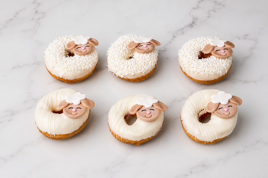 Sheep themed mini donuts for Eid Al Adha celebrations and festive dessert tables in Dubai