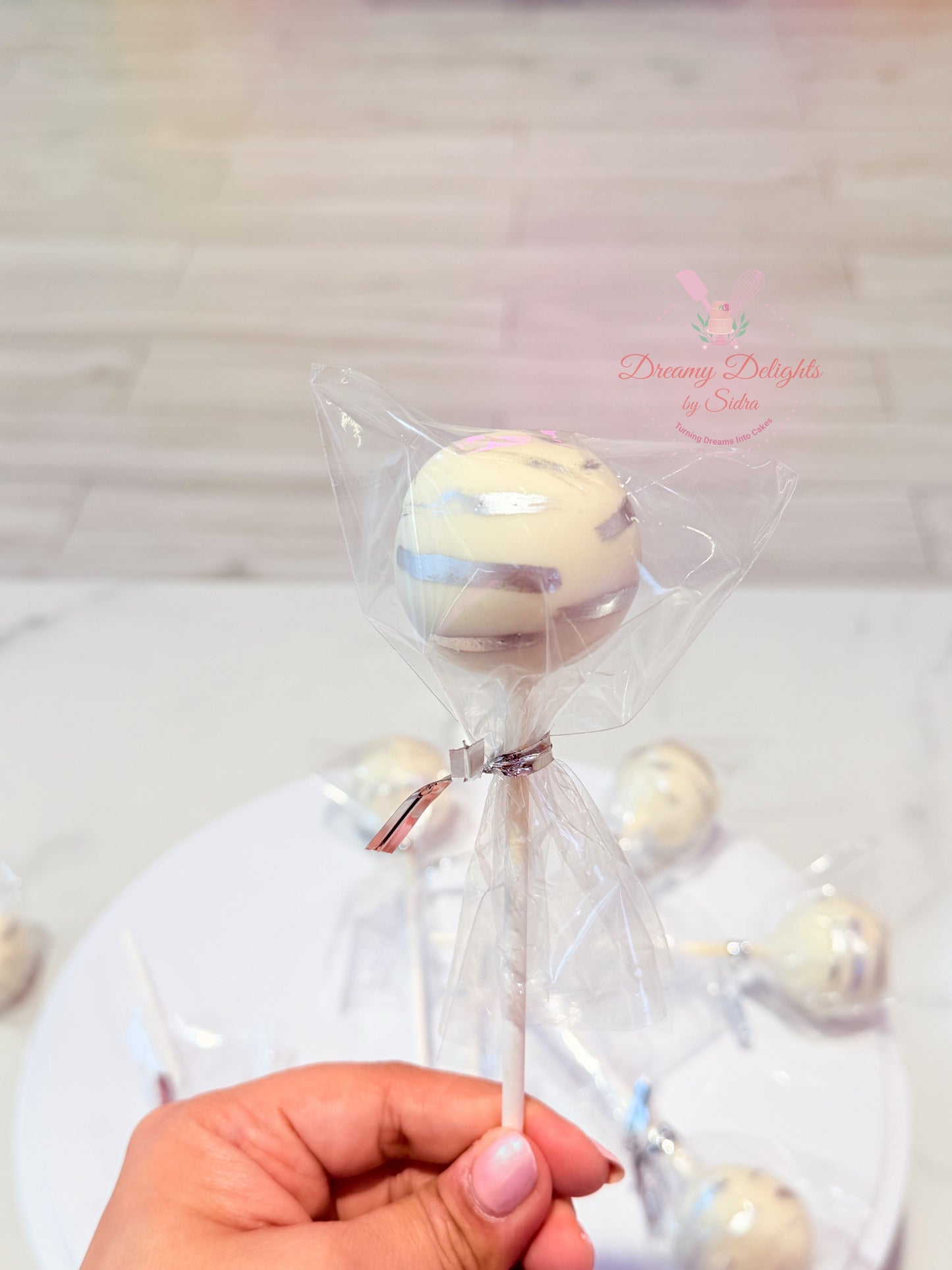 Simple Silver Stroke Cake Pops