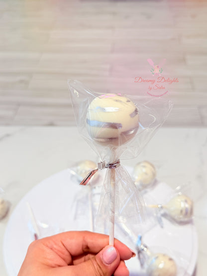 Simple Silver Stroke Cake Pops