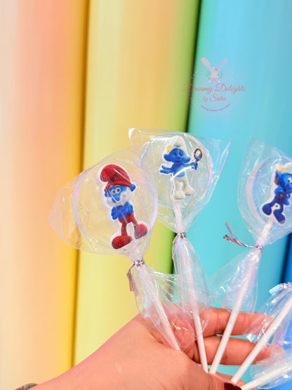 Smurfs Clear Cake Pops