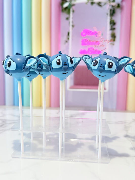 Stitch themed cake pops with detailed character design in Dubai