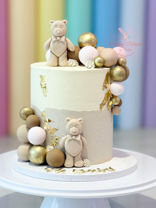 Teddy Baby Shower Cake