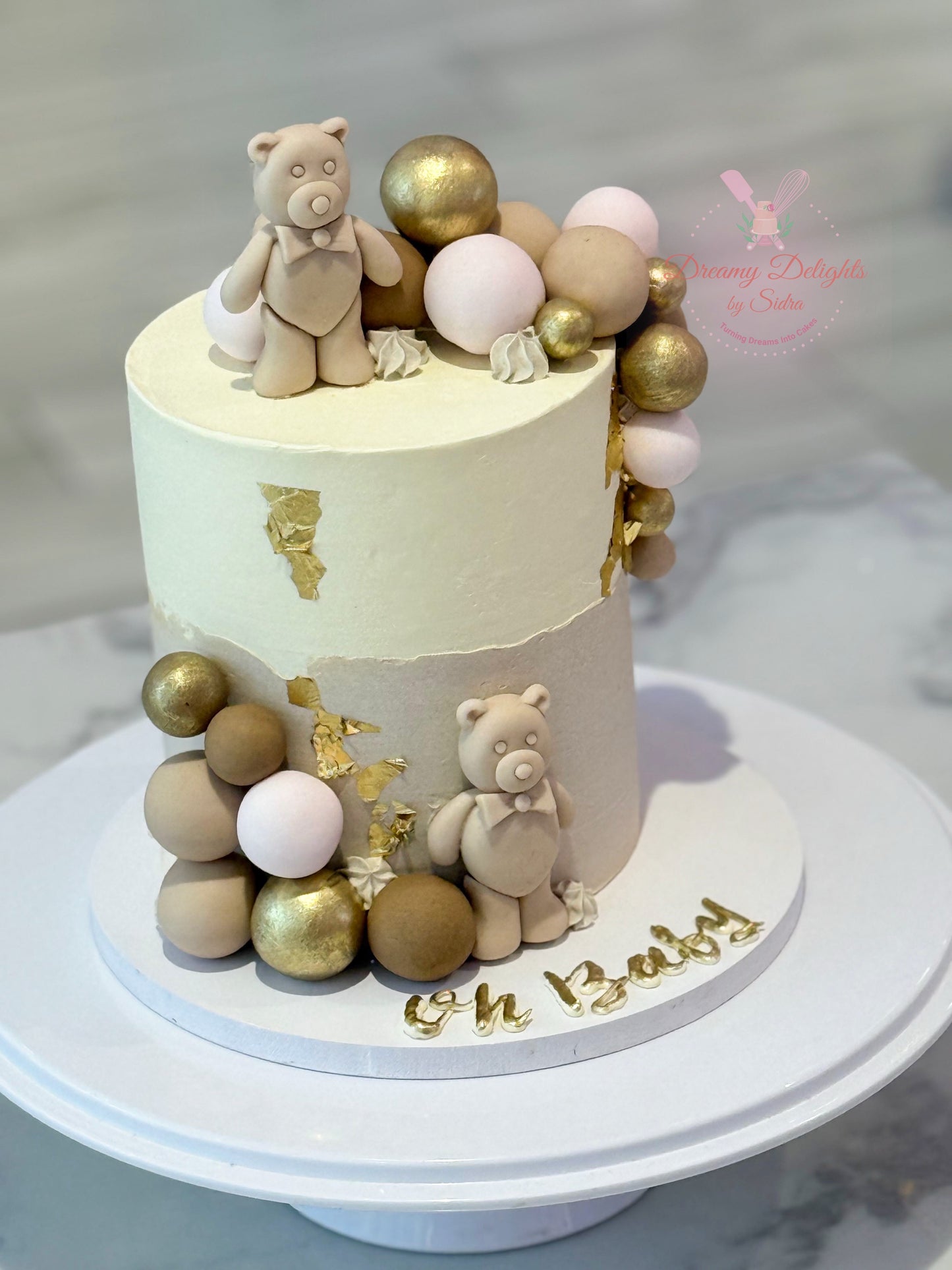 Teddy Baby Shower Cake