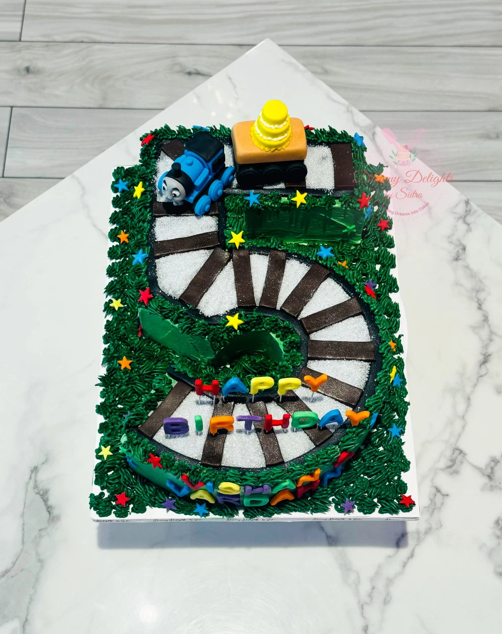 Number Thomas Train Track Cake