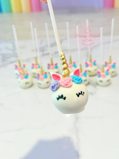 Unicorn themed cake pops with pastel design in Dubai