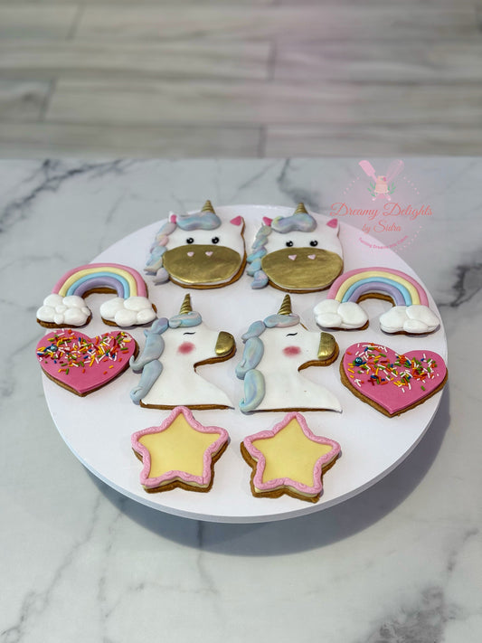 Unicorn, Star and Heart Cookies
