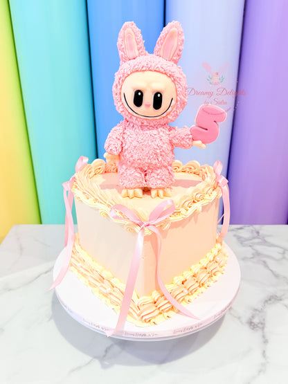 Vintage Heart Labubu Cake