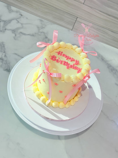Vintage Ribbons and Hearts Cake