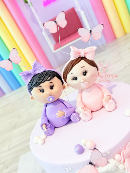 Welcome Twins Cake