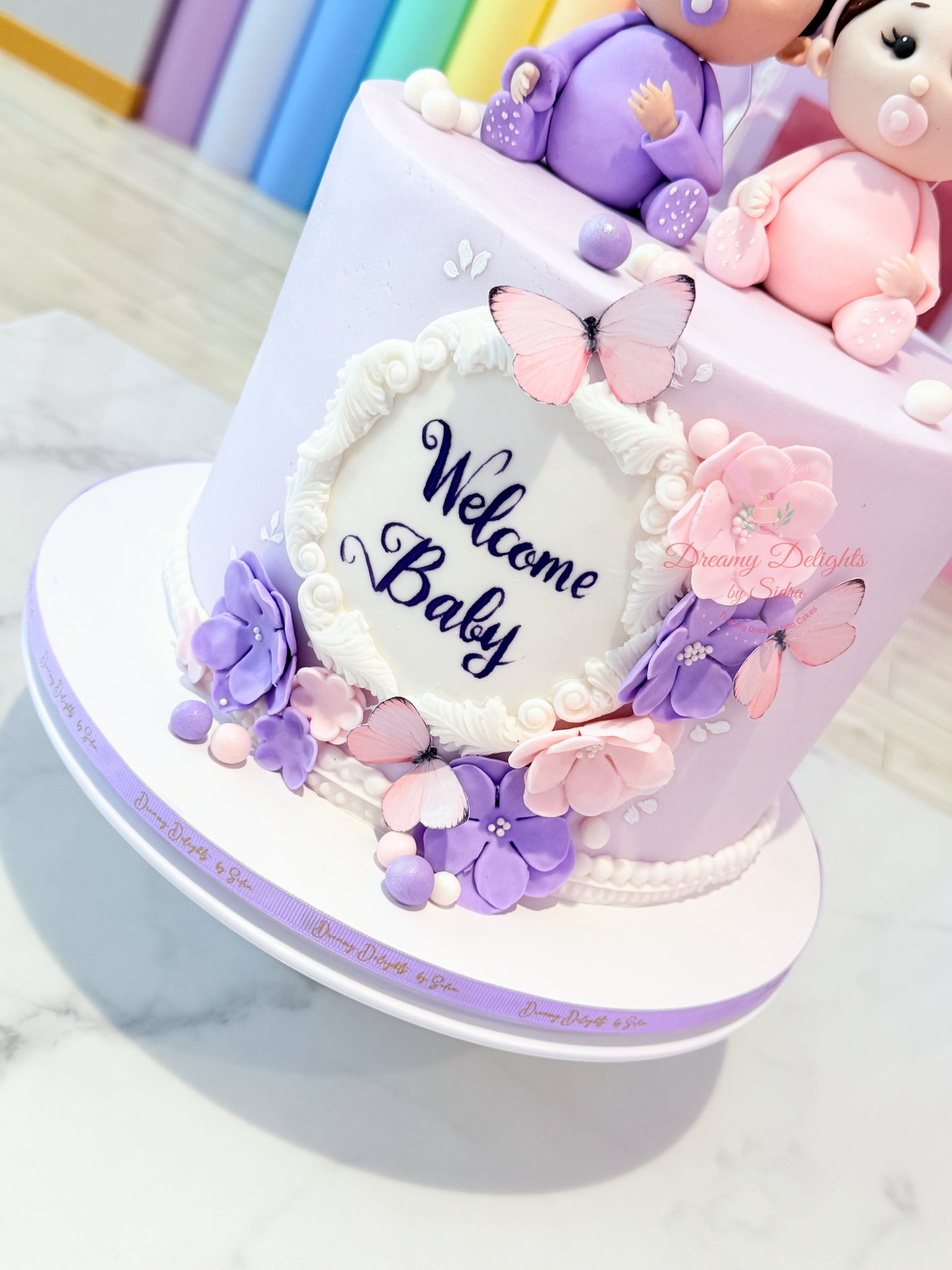 Welcome Twins Cake