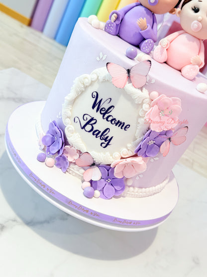 Welcome Twins Cake