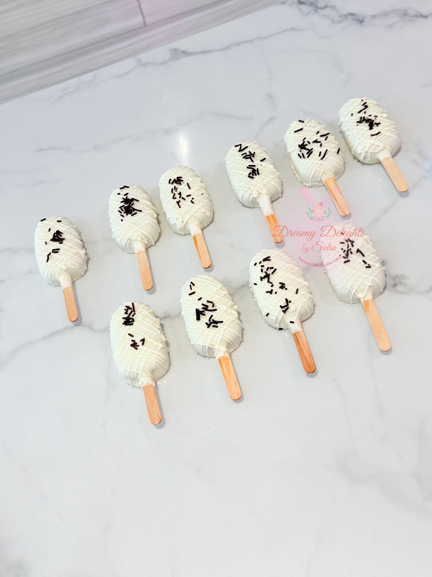 White Sprinkles Cakesicles