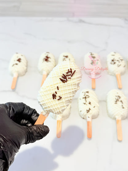 White Sprinkles Cakesicles